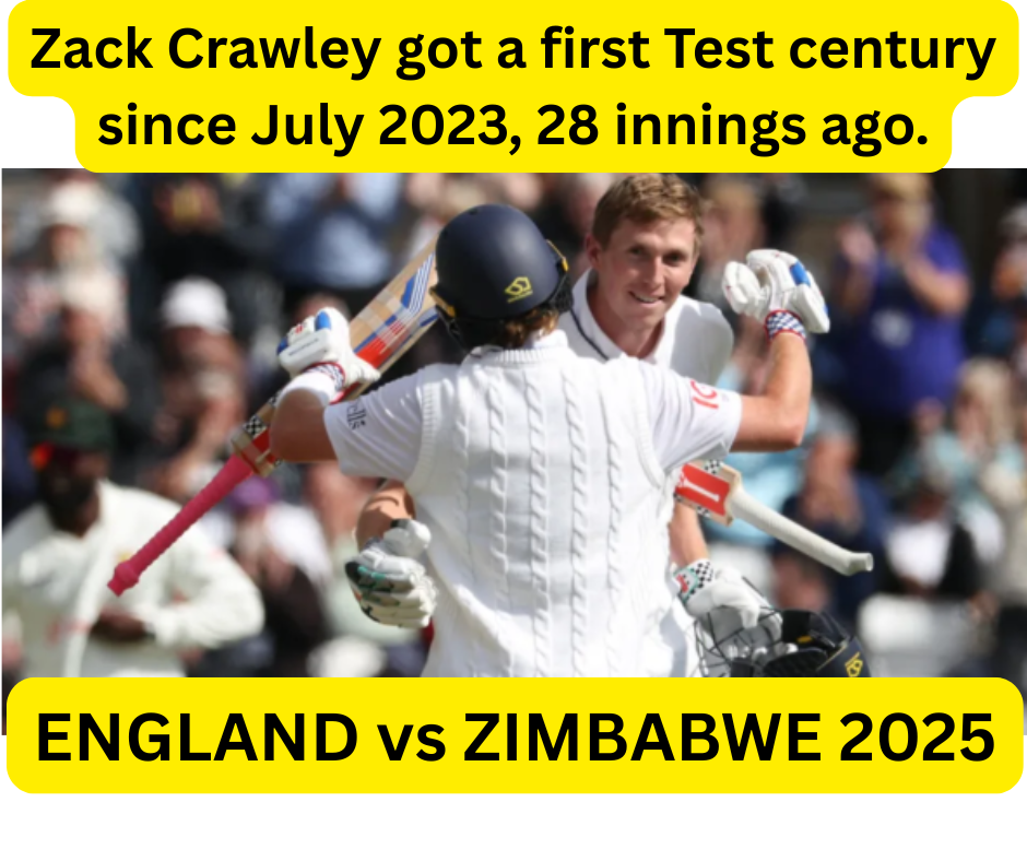 Zack Crawley got a first test century since july 2023