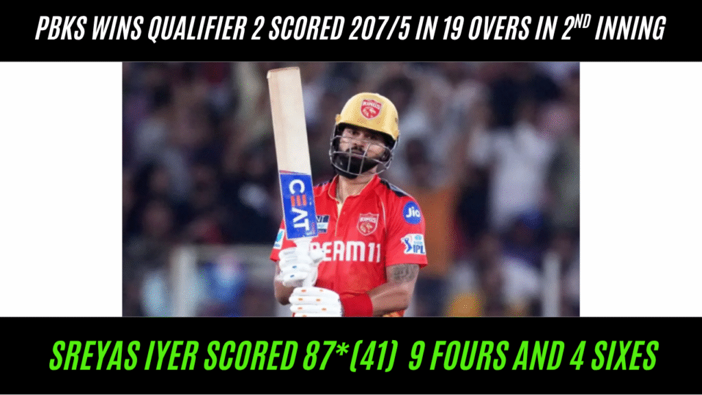 MI vs PBKS shreyas iyer scored 87*(41) in MI vs PBKS Qualifier 2 2025