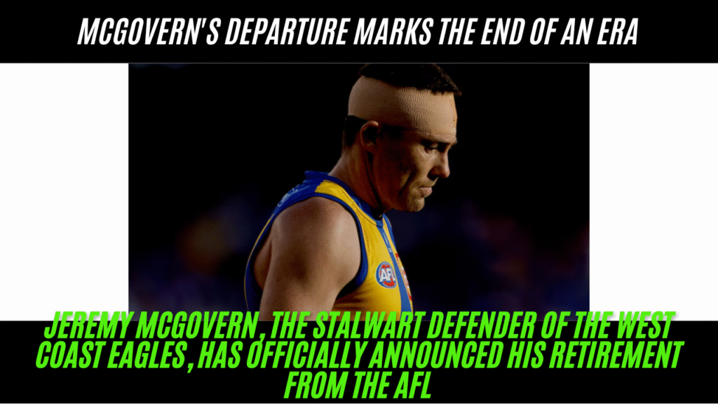 Jeremy McGovern retires from AFL after suffering multiple concussions