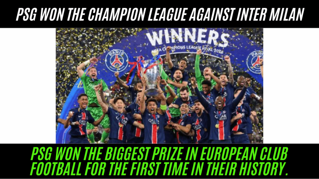 PSG won the champions league title