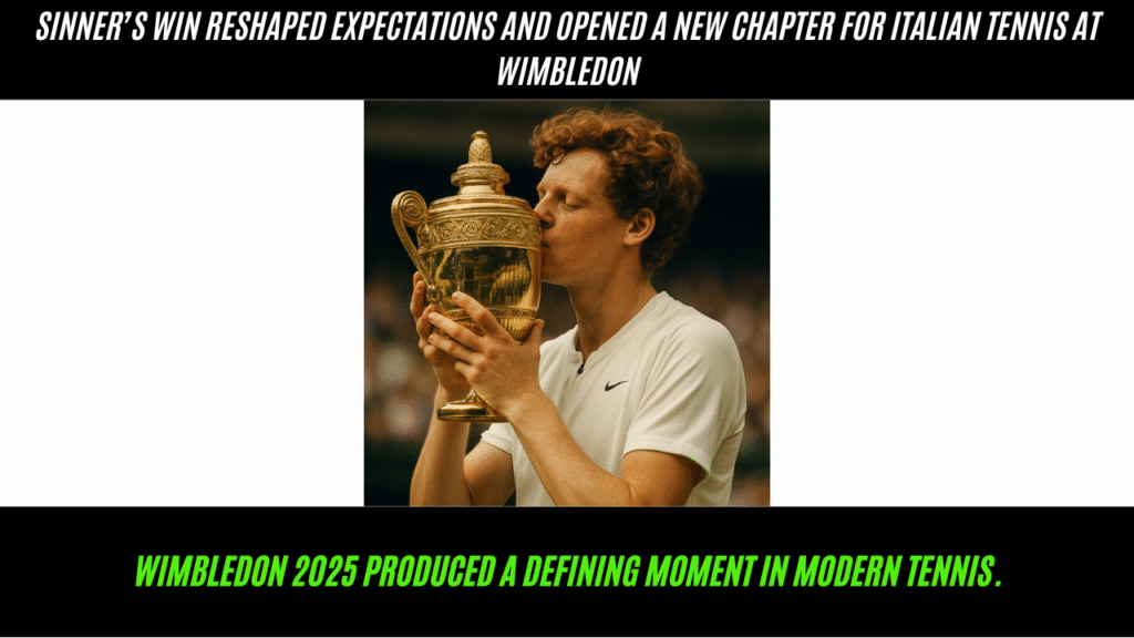 Wimbledon 2025 Jannik sinner first italian to win