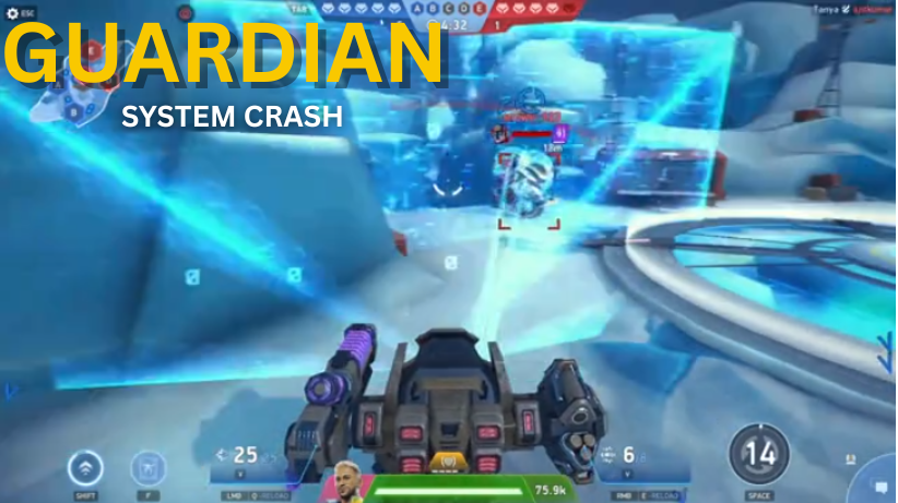 Mech Arena Guardian mech using System Crash ability in battle