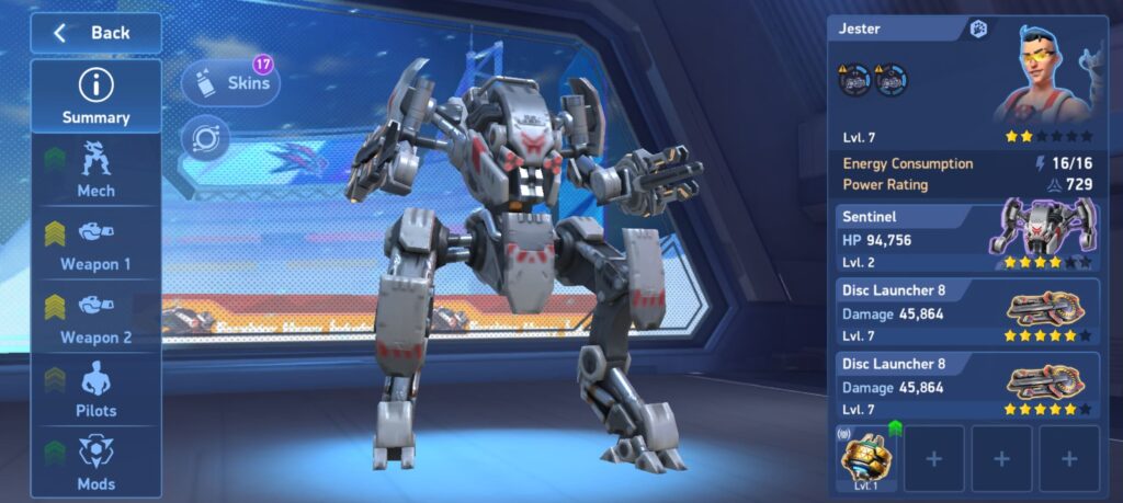 Mech Arena Sentinel Tall Shield blocking Nade Launcher 2026