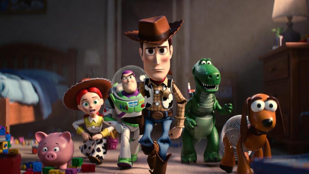 Woody helping other toys find purpose in Toy Story 5