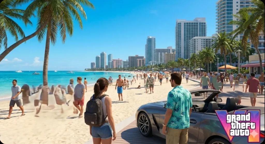 GTA 6 beach and city environment gameplay